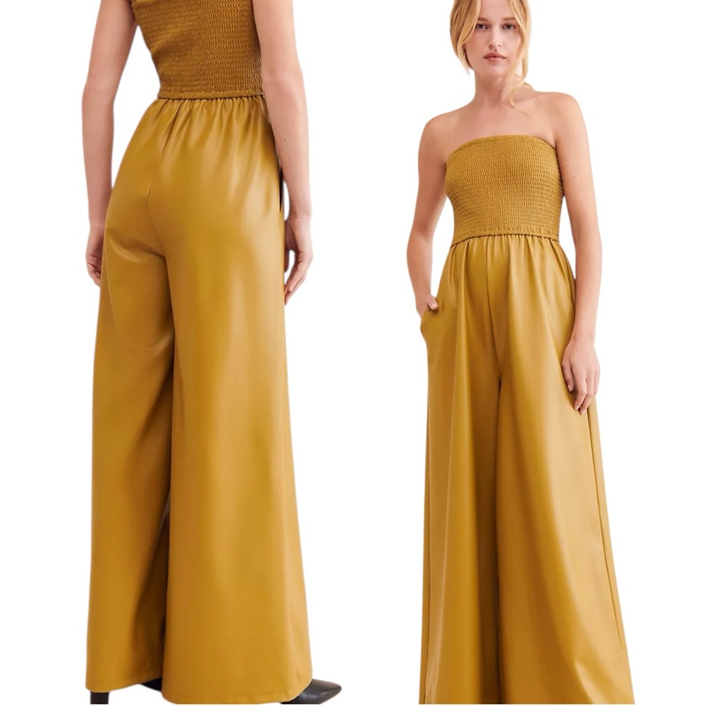 NWT Anthropologie Pilcro Faux Leather Jumpsuit S